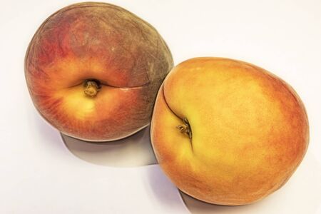 ripe fresh peachesの写真素材