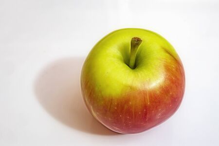 close up red and green apple