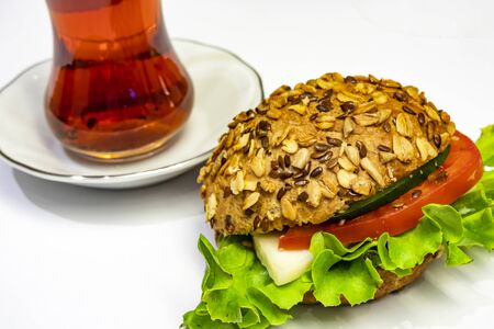 close up sandwich for breakfast