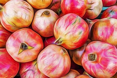 close up pomegranate fruitsの写真素材