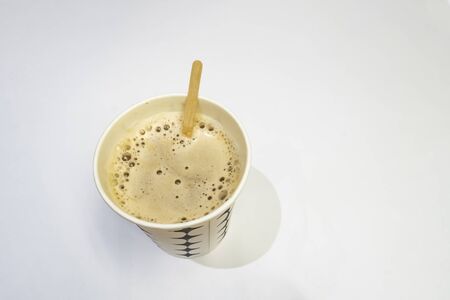 instant coffee with milkの写真素材
