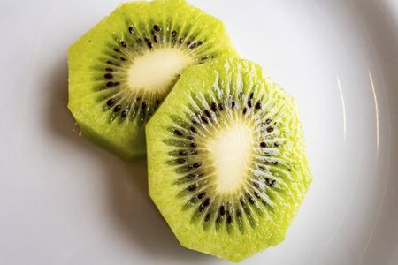 sliced kiwi fruitsの写真素材