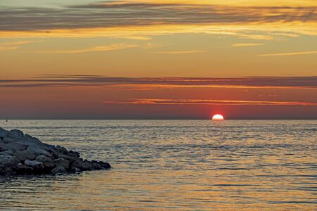 sunset in marmara sea in istanbulの写真素材