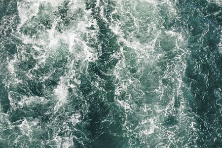 turquoise color sea and ship wave in the sea