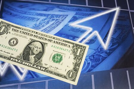close up US dollar banknotes on background.の写真素材