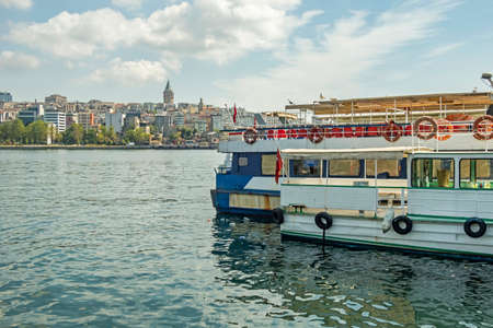 istanbul,turkey-august 6,2020. city life and cityscape from istanbul in summer season and morning time.のeditorial素材