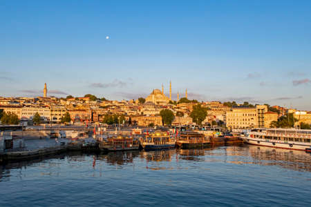 istanbul,turkey-august 6,2020. city life and cityscape from istanbul in summer season and morning time.のeditorial素材