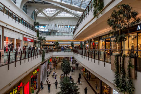ikitelli,istanbul,turkey-september 26,2020. internal view and stores from mall of istanbul shopping center.のeditorial素材