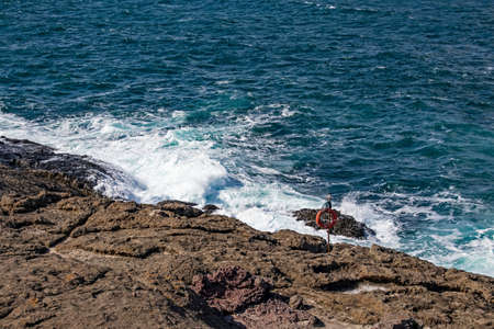 seascape, waves and cliffs from the black sea coast in istanbul