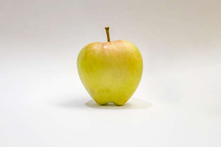 green apple on a white backgroundの写真素材