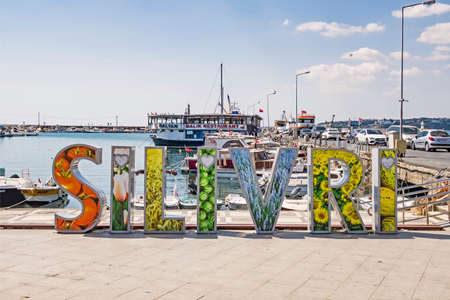Silivri,istanbul,turkey- september 6,2020.Silivri (ancient Selymbria) is a town and a district in Istanbul Province along the Sea of Marmara in Turkey. Landscape and cityscape from silivri in summer.のeditorial素材