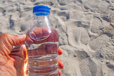 close up plastic water bottles