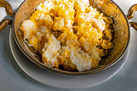 traditional turkish breakfast meal omelette