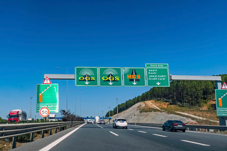 istanbul,turkey-august 29,2020.Istanbul urban and intercity motor vehicle road network and city view.のeditorial素材