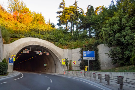 istanbul,turkey-august 29,2020.Istanbul urban and intercity motor vehicle road network and city view.のeditorial素材