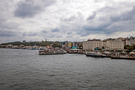 istanbul,turkey-september 12,2020.Cityscape and touristic city view from the historical peninsula of Istanbul the dream city in the middle of Europe and Asia continent.のeditorial素材