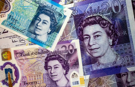 Pound sterling, the currency of the United Kingdomの写真素材