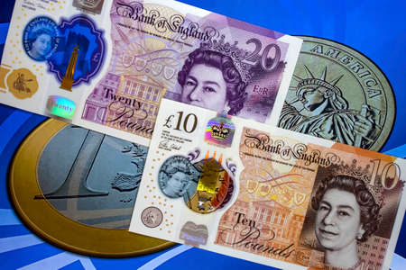 Pound sterling, the currency of the United Kingdomの写真素材