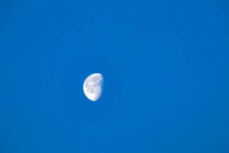 moon in the blue sky