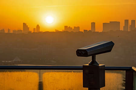 pierre loti hill, istanbul, turkey-april 28,2021.Istanbul view from the pierre loti hill in the early hours of the morning with its historical and natural beauties.のeditorial素材