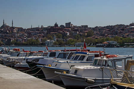halic, istanbul, turkey-april 29.2021.The dream city between europe and asian continents, istanbul. Golden Horn and old city view with historical and natural beauties.のeditorial素材