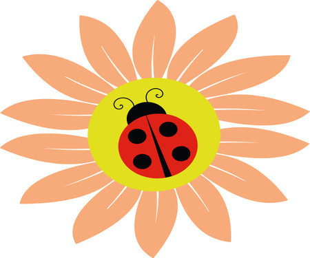 close up ladybug on white backgroundのイラスト素材