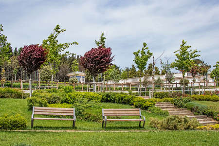 Halkali, istanbul, Turkey- May 20,2021.Spring view from Halkali public park with its nature, green areas and architectural beauties in istanbul.のeditorial素材