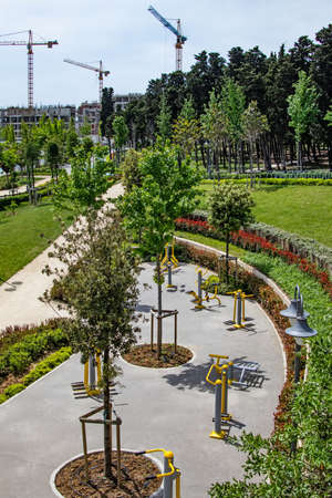 Halkali, istanbul, Turkey- May 20,2021.Spring view from Halkali public park with its nature, green...