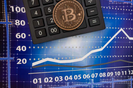 istanbul, turkey-may 21,2021.cryptocurrency mining and bitcoin coin for finance and economy with...