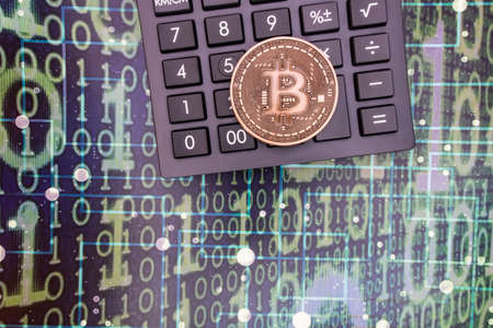 istanbul, turkey-may 21,2021.cryptocurrency mining and bitcoin coin for finance and economy with...