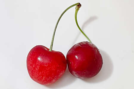 Cherry berries, the most popular fruit of the summer season.の写真素材