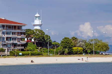 yesilkoy,istanbul,turkey- june 15,2021.The view from the YeÅilkÃ¶y district, one of the districts of Istanbul, with its architectural structures and touristy, natural beauties.のeditorial素材