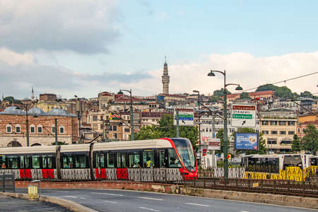istanbul,turkey-july 8,2021.view from istanbul old city in the early morning in summer season,with its historical structures and touristic and natural beauties.のeditorial素材