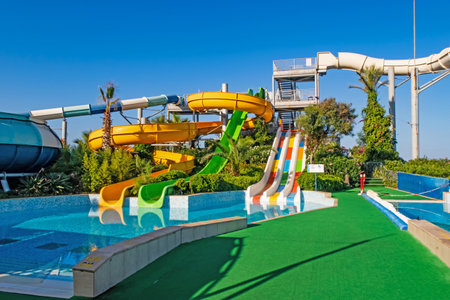 Kusadasi,Aydin,Turkey- July 19,2021.The view from Pinebay holiday village and resort in Kusadasi, in...