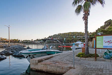 Kusadasi,Aydin,Turkey- July 20,2021.The view from Pinebay holiday village and resort in Kusadasi, in the sea and nature and summer session.のeditorial素材