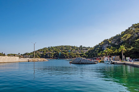 Kusadasi,Aydin,Turkey- July 20,2021.The view from Pinebay holiday village and resort in Kusadasi, in the sea and nature and summer session.のeditorial素材