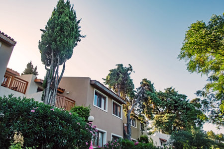 Kusadasi,Aydin,Turkey- July 20,2021.The view from Pinebay holiday village and resort in Kusadasi, in the sea and nature and summer session.のeditorial素材