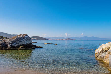 Kusadasi,Aydin,Turkey- July 20,2021.The view from Pinebay holiday village and resort in Kusadasi, in the sea and nature and summer session.のeditorial素材