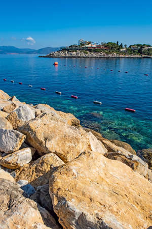 Kusadasi,Aydin,Turkey- July 21,2021.The view from Pinebay holiday village and resort in Kusadasi, in the sea and nature and summer session.のeditorial素材