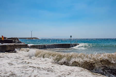 Kusadasi,Aydin,Turkey- July 21,2021.The view from Pinebay holiday village and resort in Kusadasi, in the sea and nature and summer session.のeditorial素材