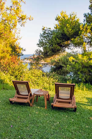Kusadasi,Aydin,Turkey- July 21,2021.The view from Pinebay holiday village and resort in Kusadasi, in the sea and nature and summer session.のeditorial素材
