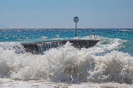 summer season and sea view on the aegean sea coast