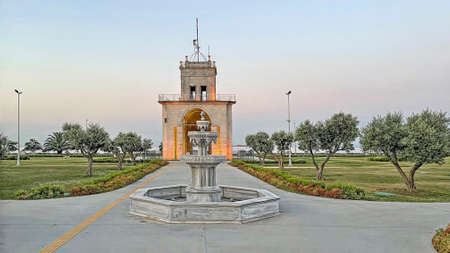Atakoy,istanbul,Turkey-August 20,2021. The historical Ottoman structure inside the Baruthane Public Park in Atakoy,istanbulのeditorial素材