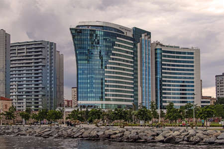 Atakoy,istanbul,Turkey-June 15,2021.City and building view from Baruthane Public Park between 5-star hotels and modern buildings in Atakoy,istanbul city.のeditorial素材