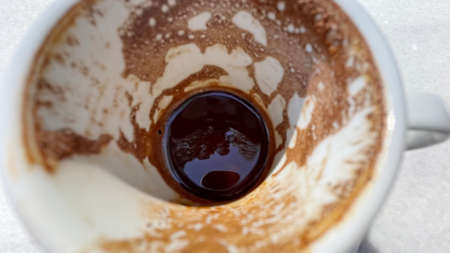 traditional turkish coffee in a coffee cupの写真素材