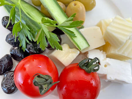 delicious traditional turkish meal delicacies, morning turkish breakfasの写真素材