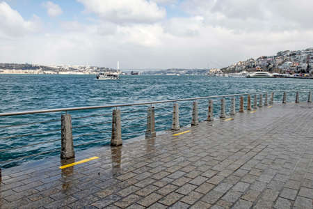 istanbul,Turkey-March 11,2022.The city view from Uskudar, the historical district on the Asian side and on the side of the Bosphorus in winter season.のeditorial素材