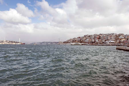 istanbul,Turkey-March 11,2022.The city view from Uskudar, the historical district on the Asian side and on the side of the Bosphorus in winter season.のeditorial素材
