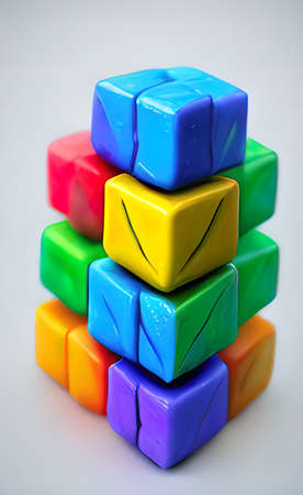 Close-up of colored cubes on background