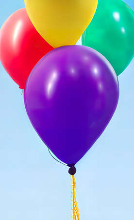 colorful balloons on the skyの写真素材